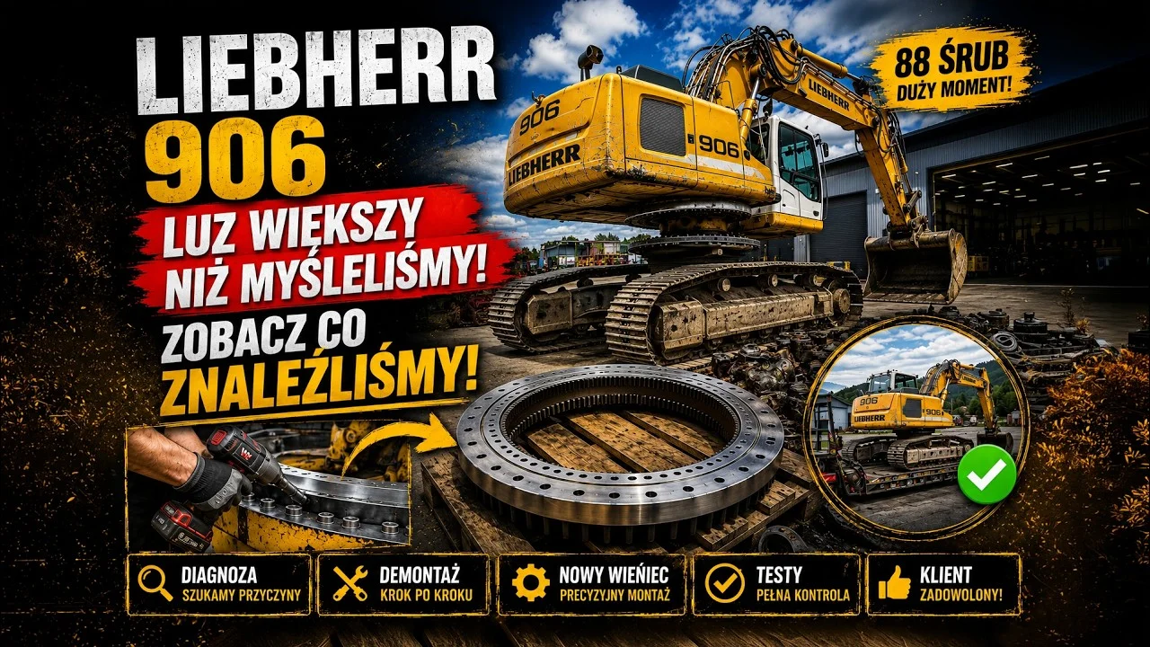 Wieniec obrotu na wykończeniu. Jak długo można było tak jeździć? Liebher 906
