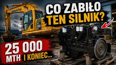 Komatsu PC350LC i martwy silnik. Wymiana na przezbrojony Cummins QSC8.3