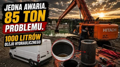Jedna mała rzecz zatrzymała 85-tonowego giganta. Montaż pomp w Hitachi ZX870